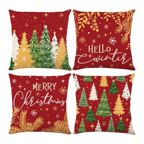 ONFAON Christmas Pillow Covers 18x18 Set of 4