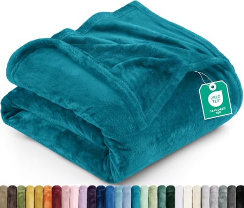 Utopia Bedding Turquoise Fleece Blanket [Twin - 228 x 167 cm] Soft Cosy fluffy 300 GSM Blankets for Bed, Sofa & Couches