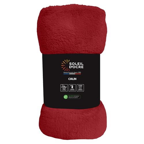 Soleil d'ocre, Flannel Blanket 140 x 200 cm Calin Red