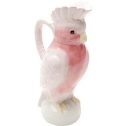 Kare Design Carafe Exotic Bird, Pink, Porcelain, Handpainted, Animal Motif, Gift Idea, Decorative Home Accessories, Room Decor, Home Decor for Kitchen, Living Room, 30x17x12 cm (H/W/D)