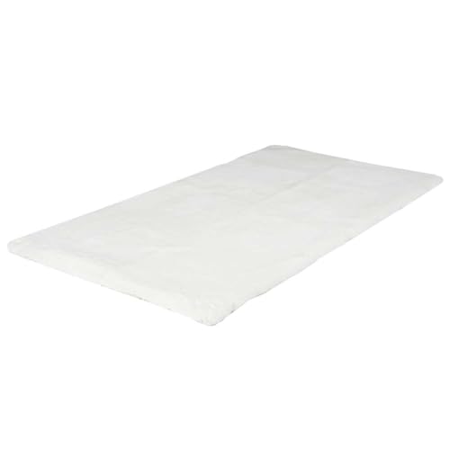 HOME DECO FACTORY TX9153 Rectangular Rug Imitation Fur Fine Pile Beige Ecru Polyester H1 x 60 x 110 cm