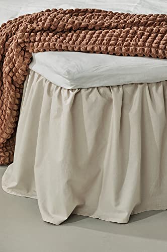 Jotex Zack Valance Bed Sheet 45 cm Organic Quality Beige 120 x 200 cm
