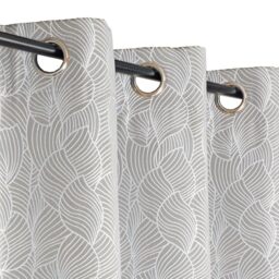Atout Ciel Fantasy Jacquard Thermal Curtain with Eyelets 135 x 240 cm Ready to Hang Light Grey