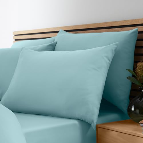 Catherine Lansfield So Soft Non-Iron Standard Pack of 4 Pillowcases Duck egg Blue