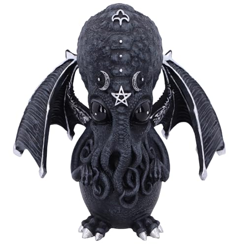 Nemesis Now Cult Cuties Culthulhu Figurine 10.3cm, Resin, Black, Scarily Adorable Winged Cat Figurine, Silver Detailing, Cast in the Finest Resin, Lovingly Hand-Painted
