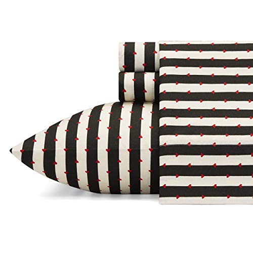 Betsey Johnson - Queen Sheets, Silky & Lightweight Bedding, Fade & Wrinkle Resistant (Wonderland Stripe, Queen)