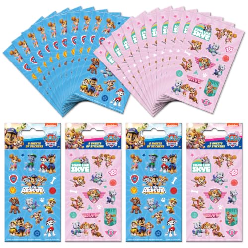 PAW Patrol Unisex Party Bag Sticker Bundle (24 Sheets) - Official Licensed Product, Children's Parties, Party Bags or Stocking Fillers, Boys, Girls, Age 3+