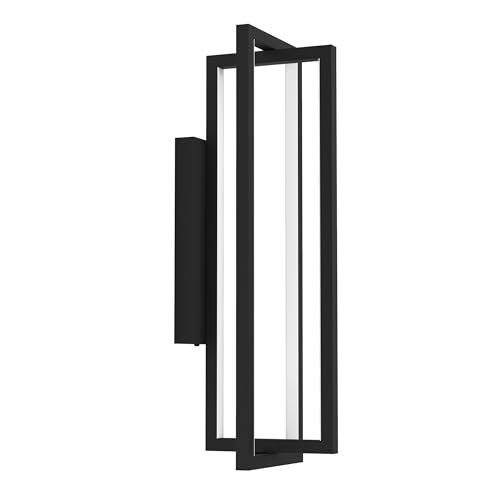 Eglo LED wall Light Siberia, dimmable Indoor lamp with Remote Control and Timer, Living Room and Hallway Lighting Fixture Made of Black Metal, Warm-Cool White