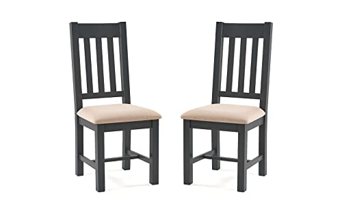 Julian Bowen Set of 2 Bordeaux Dining Chairs, Dark Grey