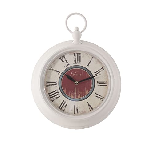 Desconocido B and B Wooden Hanging Clock, White, Composite, One Size