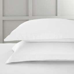 400 Thread Count Cotton Sateen Oxford Pillowcase Pair White