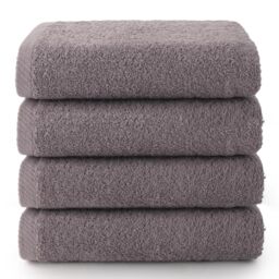 Top Towel - Plus - Bath Towels - 4 Face Towels or Bidet - 30 x 50 cm - 100% Cotton - Grey