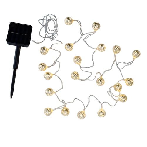 Pauleen 48074 Sunshine Glamour Solar Fairy Lights in Moroccan Silver for Outdoor use – Balcony or Garden, Metal, 0.02 W
