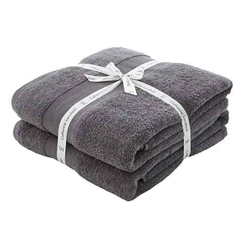 Catherine Lansfield, Charcoal, Bath Sheet Pair