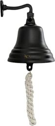 ACL Bar Accessoires voor Home Pub Hand Bell - Wandmontage Bar Bell Nautische Decoraties - Unieke zwarte bel met scherpe luide geluiden, ideaal voor Kerstmis, receptie, pubs (4 inch