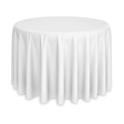 "Lann's Linens - 120"" Round Premium Tablecloth for Wedding/Banquet/Restaurant - Polyester Fabric Table Cloth - White"
