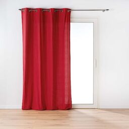 Douceur d'Intérieur, Curtain with eyelets (135 x 260 cm) Twily Red, Cotton/Recycled Polyester