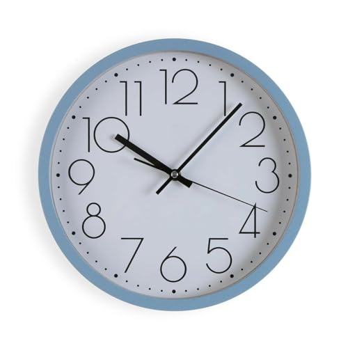 Versa Wall Clock Blue Wood 4.3 x 30 x 30 cm - Brand EAN: 8420327545596