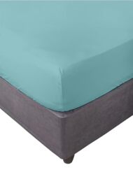 Miracle Home. Fitted Sheet 100% Brushed Microfibre, Adjustable, Elastic and Anti-Peeling, 180 x 200 cm, Bed 180 cm, Light Aqua Green