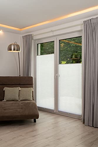 Khome Klemmfix Pleated Blind Burnout Polyester White 80 x 210 cm