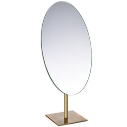 GURUN Large Oval Tabletop Vanity Mirror 7x12 Antique Brass Luxuries Makeup Mirror with Stand for Jeweller's M2017