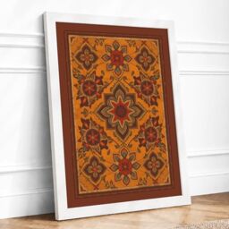 Ornate Eastern Tapestry Eclectic Framed Wall Art Print A2 White
