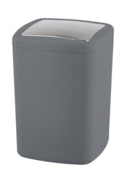 WENKO Bathroom Bin with Lid 8.5 L Barcelona Anthracite Shatterproof Plastic 20.5 x 28.5 x 20.5 cm