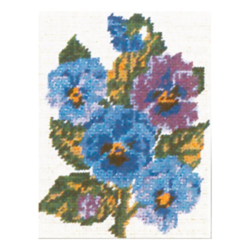 "Collection D'Art ""Flowers Pansies Tapestry Kit, 100% Cotton, Multi-Colour, 20 x 25 x 0.10 cm"
