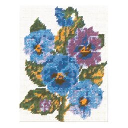 "Collection D'Art ""Flowers Pansies Tapestry Kit, 100% Cotton, Multi-Colour, 20 x 25 x 0.10 cm"