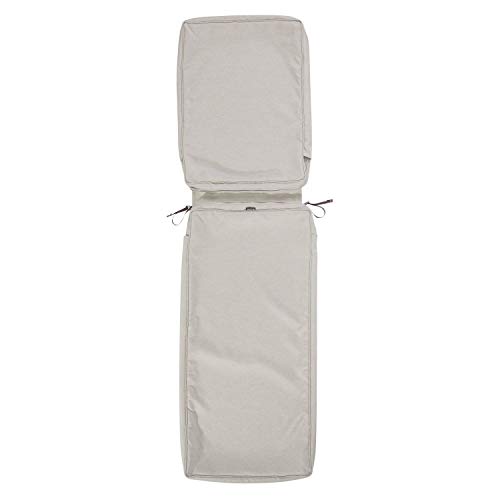 Classic Accessories Montlake FadeSafe Water-Resistant 74 x 23 x 3 Inch Patio Chaise Lounge Cushion Cover, Heather Grey