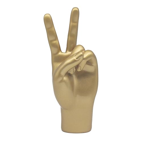 Lesser & Pavey Peace Gold Hands Decor Figurine - Modern Decorative Accent, Stable Base, Elegant Display Piece, Ideal for Home and Office Decor, Thoughtful Gift Idea