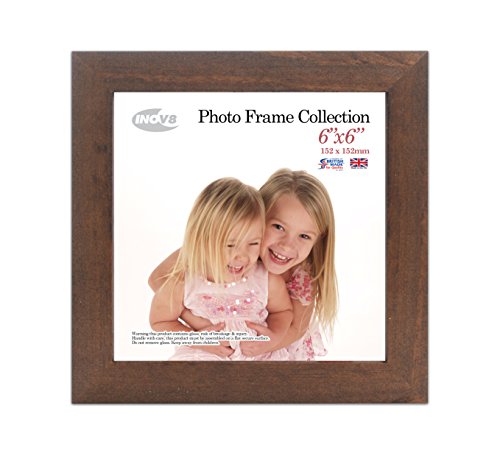 "Inov8 British Made Real Wood Picture/Photo Frame 6x6"" Inch(15x15cm) - Kayla 30mm Dark Oak"