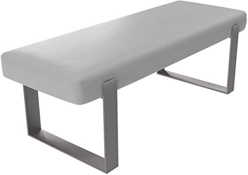 Vant Upholstered Bedroom Bed Bench - Living Room & Lounge Ottoman - 158 kg Weight Capacity (Vintage Leather White Dove)