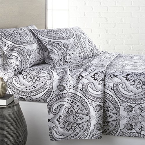 Southshore Fine Living, Inc. Pure Melody Collection, 4-Piece Queen Size Bed Sheets Set, 15 Inch Extra Deep Pocket Fitted Sheet, Black Flat Sheet Queen, Black Sheets and Pillow Cases, Premium Bedding