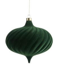 Sage Green Spiral Velvet Christmas Bauble 20 cm, Extra Large Tree Ornament
