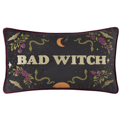 furn. Bad Witch Polyester Filled Cushion (Black - 30x50cm)