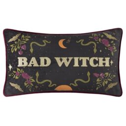 furn. Bad Witch Polyester Filled Cushion (Black - 30x50cm)