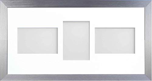 Frame Company Simpson Silver Multi Aperture Photo Frame, 20x10 for 6x4 inch (x3 LPL)