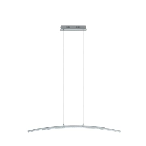 Eglo LED Pendant Light Pertini, 2-Light Hanging Lamp, Pendant Lamp Made of Steel, Aluminium and Plastic, Dining Table Lamp, Hanging Living Room Light in Chrome, Transparent