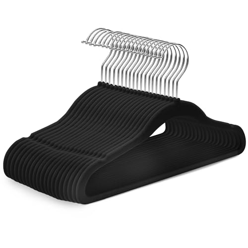 Kidoola 20 Velvet Baby Hangers, Non-Slip, Nursery Hangers, Up to 24 Months - 360?? swivel hooks, size dividers newborn to 24m, unisex, durable, prevents fabric slipping, slim space-saving design
