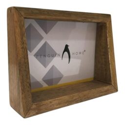 "Penguin Home Mangowood Horizontal Photo Frame 5""X7"" (12 X 17 CM) - Natural Finish, Rustic Vintage Style, Handcrafted Wooden Picture Frame for Wall or Tabletop, Ideal for Home Decor, Gifts"
