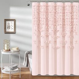 Lush Decor Riley Cortina De Ducha, 182,88 X 182,88 Cm, Color Blush