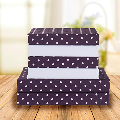 Elegant Comfort Luxury Soft Bed Sheets Polkadot Pattern 1500 Thread Count Percale Egyptian Quality Microfiber Softness Wrinkle and Fade Resistant (6-Piece) Bedding Set, King, Purple