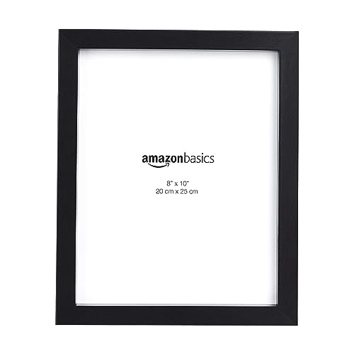 Amazon Basics Rectangular Photo Frame for Tabletop and Wall Display, 2-Pack, Black, 20 cm x 25 cm