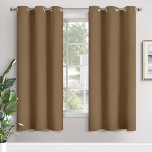 YoungsTex Blackout Curtains 72 Inches Length 2 Panels for Living Room Window - Thermal Insulated Drapes with Grommet Room Darkening for Bedroom, Taupe, 42 x 72 Inch