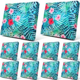 Newwiee 8Pcs Patio Stretch Sofa Cushion Cover Outdoor Cushion Cover Replacement Patio Furniture Cushions Couch Slipcovers Chair Seat Cover Soft Flexibility Protector (Fresh Color,Fresh Floral)