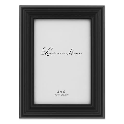 Lawrence Frames 535446 Black 4x6 Classic Detailed Picture Frame