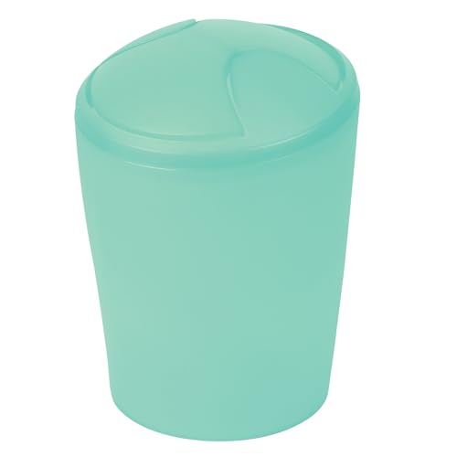 "Spirella ""Move Cosmetic Bin Swing Lid Bin Plastic 2 Litre and 5 Litres Mint Green"