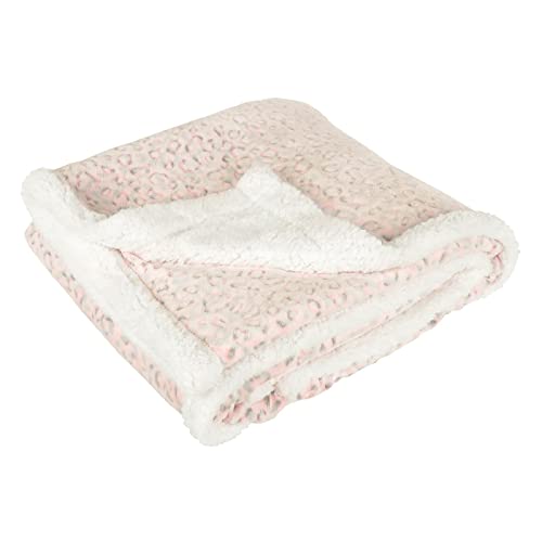 Hodge and Hodge Pink Leopard Sherpa Fleece Blanket Animal Print Double Layer Sherpa Throw 150x200cm