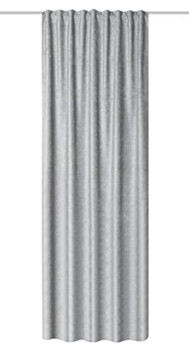HOME WOHNIDEEN 85987 Thermal Combination Band Curtain Made of Thermal Chenille, 245 x 135 cm (Height x Width), Colour: (grey)